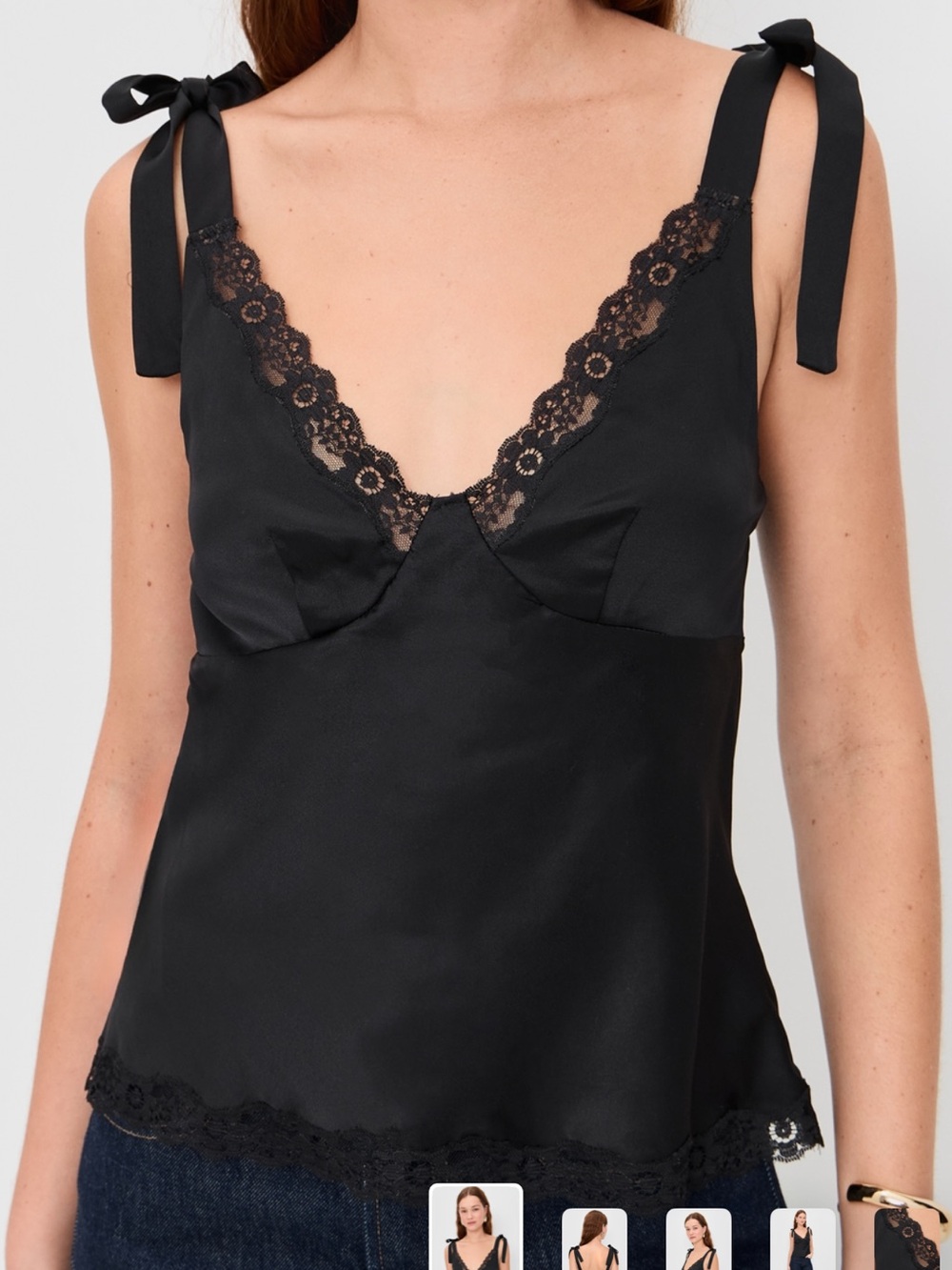NWT reformation silk Florence top in black - size 0